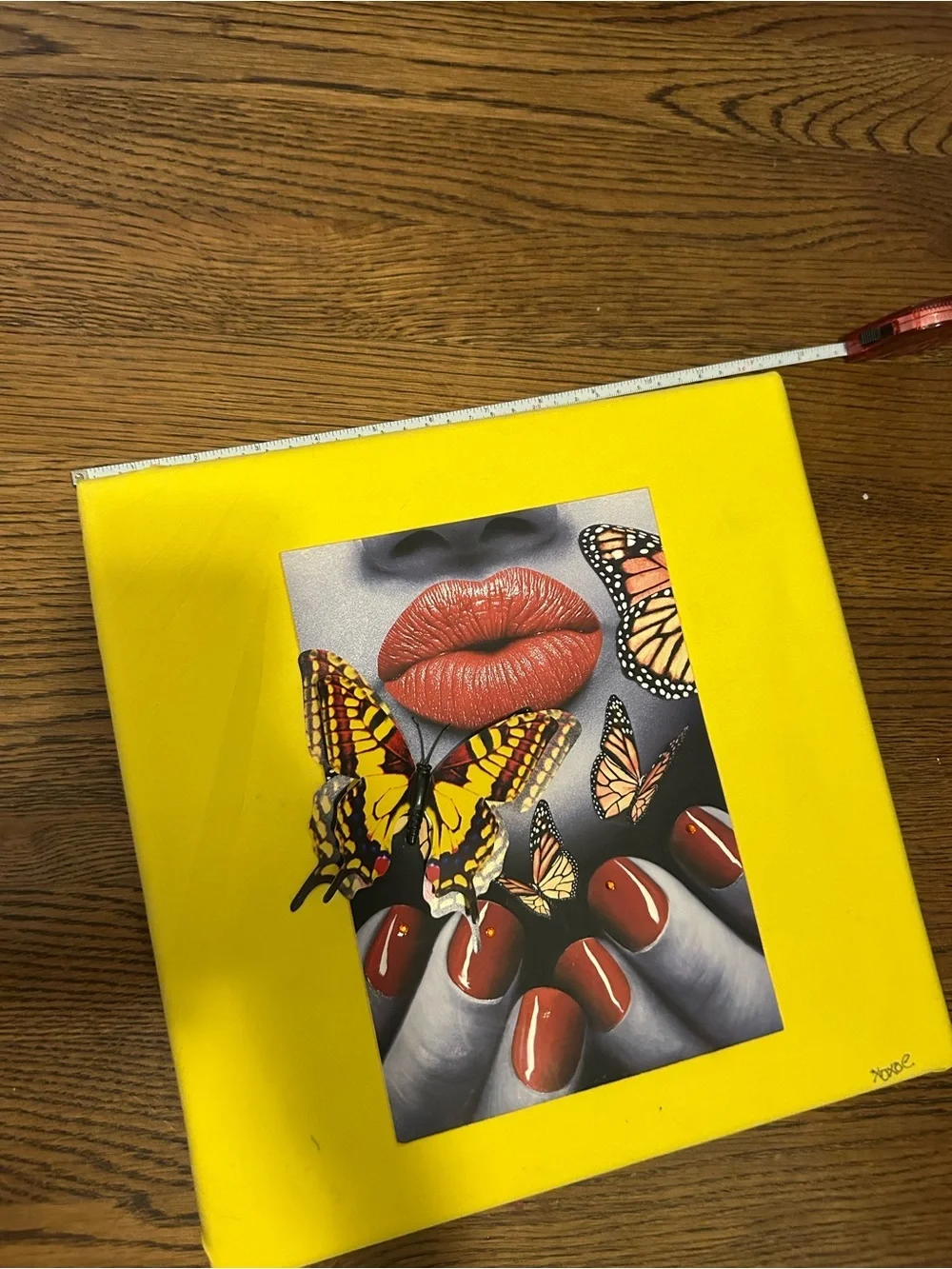 3D Butterfly Lips & Red Nails Pop Art Print Custom by xoxoE